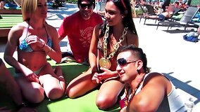 Outgoing sluts having wild orgy with some very handsome guys